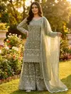 Nsr 883 Silk With Heavy Embroidery Work Top With Sharara Dupatta Wholesale Online